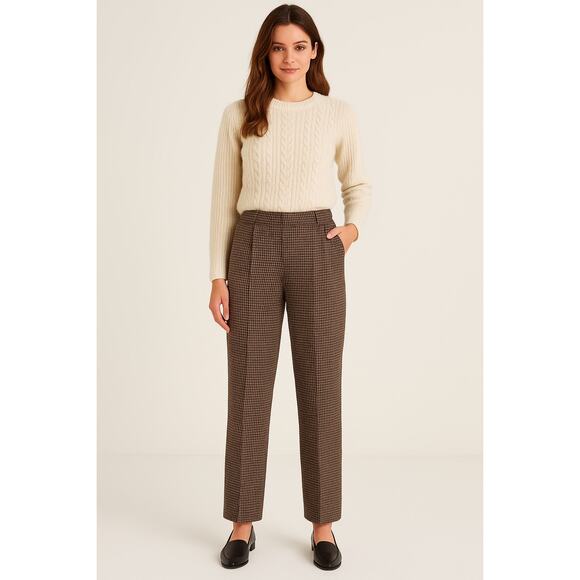 Alfred Dunner Vintage Wool Houndstooth Printed Trousers - Picture 1 of 7